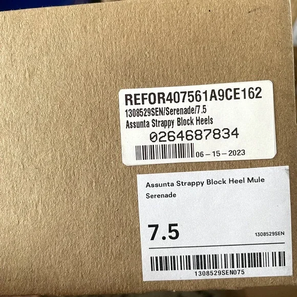 NEW reformation Assunta Strappy Block Heels in serenade size 7.5 - Picture 6 of 6